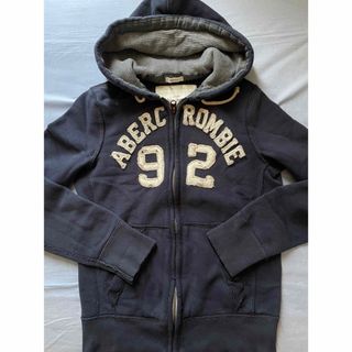 アバクロンビーアンドフィッチ(Abercrombie&Fitch)のダメージ加工　パーカー　ネイビー(パーカー)