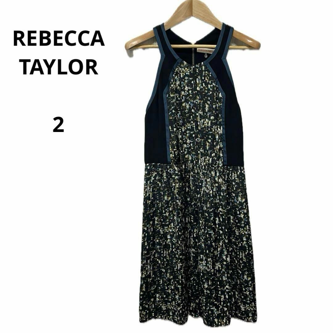 Rebecca Taylor(レベッカテイラー)の美品 REBECCA TAYLOR レベッカテイラー ノースリーブ 2 レディースのワンピース(ロングワンピース/マキシワンピース)の商品写真