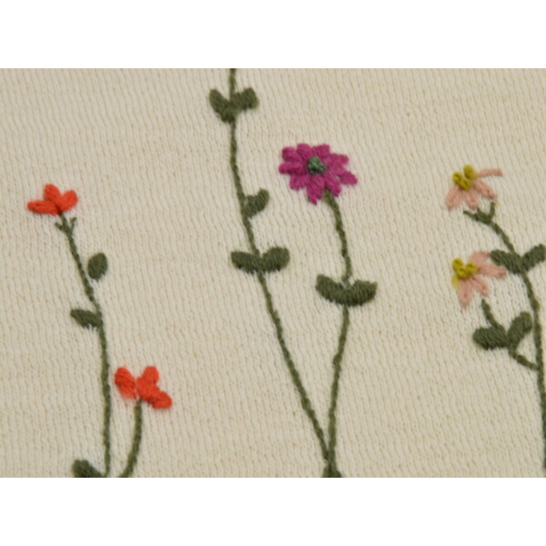 シビラ Sybilla ニット 長袖 花柄 刺繍 Mサイズ ベージュ レディース e_u F-S4447 レディースのトップス(ニット/セーター)の商品写真