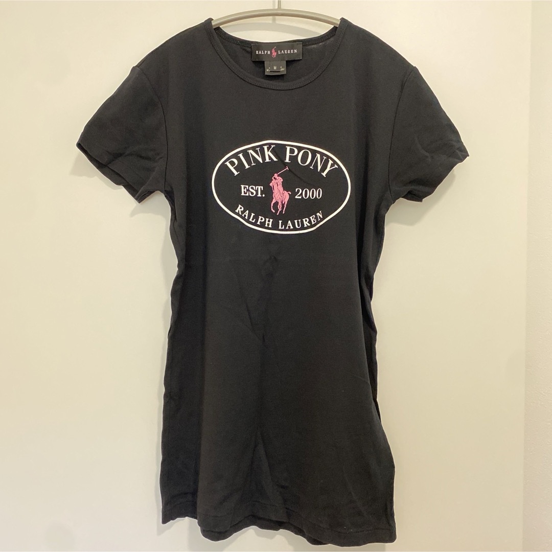 POLO RALPH LAUREN(ポロラルフローレン)のラルフローレン レディースTシャツ ピンクポニー 黒 ブラック 半袖 レディースのトップス(Tシャツ(半袖/袖なし))の商品写真
