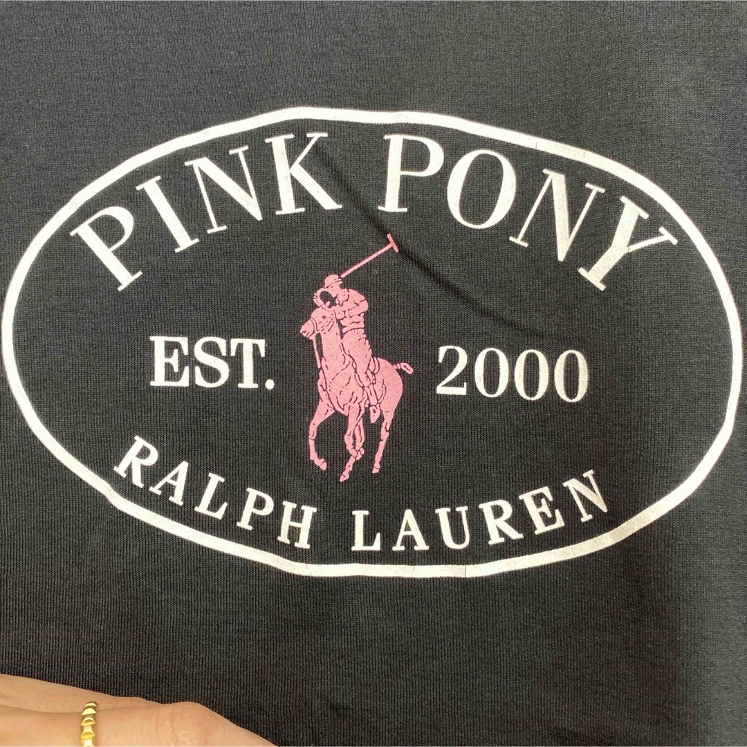 POLO RALPH LAUREN(ポロラルフローレン)のラルフローレン レディースTシャツ ピンクポニー 黒 ブラック 半袖 レディースのトップス(Tシャツ(半袖/袖なし))の商品写真