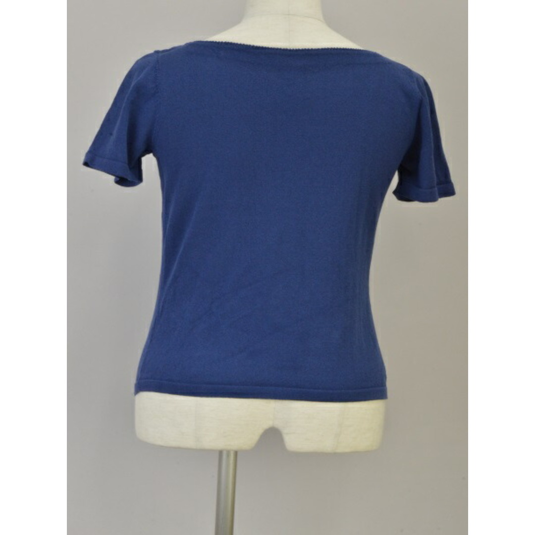 シビラ Sybilla カットソー Tシャツ 花柄 刺繍 Mサイズ ブルー レディース e_u F-S4449 レディースのトップス(Tシャツ(半袖/袖なし))の商品写真