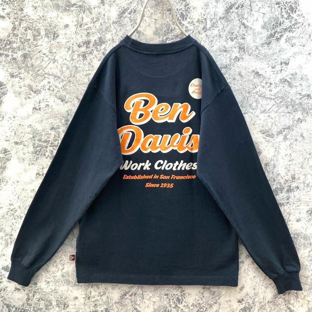 BEN DAVIS(ベンデイビス)のIT151 US古着ベンデイビスワンポイント刺繍バックプリントロゴ薄手スウェット メンズのトップス(スウェット)の商品写真