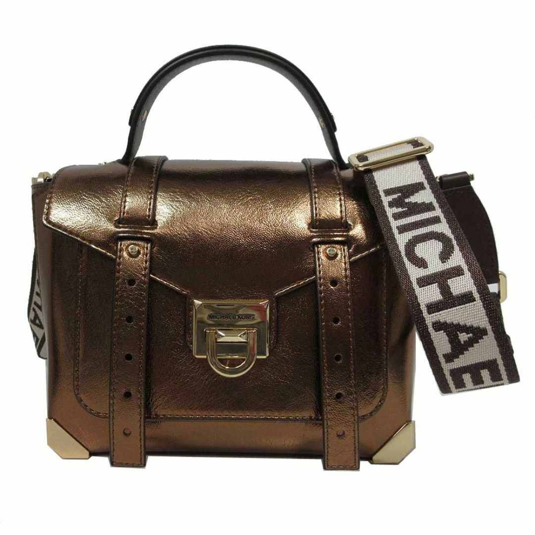 Michael Kors(マイケルコース)の【新品】マイケルコース バッグ ハンドバッグ 35H3GNCS6M Michael Kors マンハッタン ミディアム PVCパテント 2WAY サッチェル 斜め掛け メタリック アウトレット レディース レディースのバッグ(ハンドバッグ)の商品写真