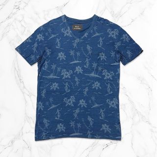 ロンハーマン(Ron Herman)のロンハーマン ヴィンテージ 半袖カットソー Tシャツ Vネック インディゴ 青系(Tシャツ/カットソー(半袖/袖なし))