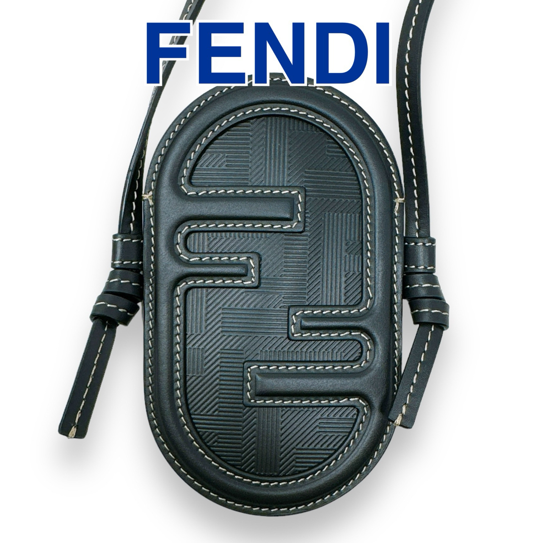 FENDI(フェンディ)のフェンディ フォンポーチ オーロック レザー ブラック 黒 ショルダーバッグ レディースのバッグ(ショルダーバッグ)の商品写真