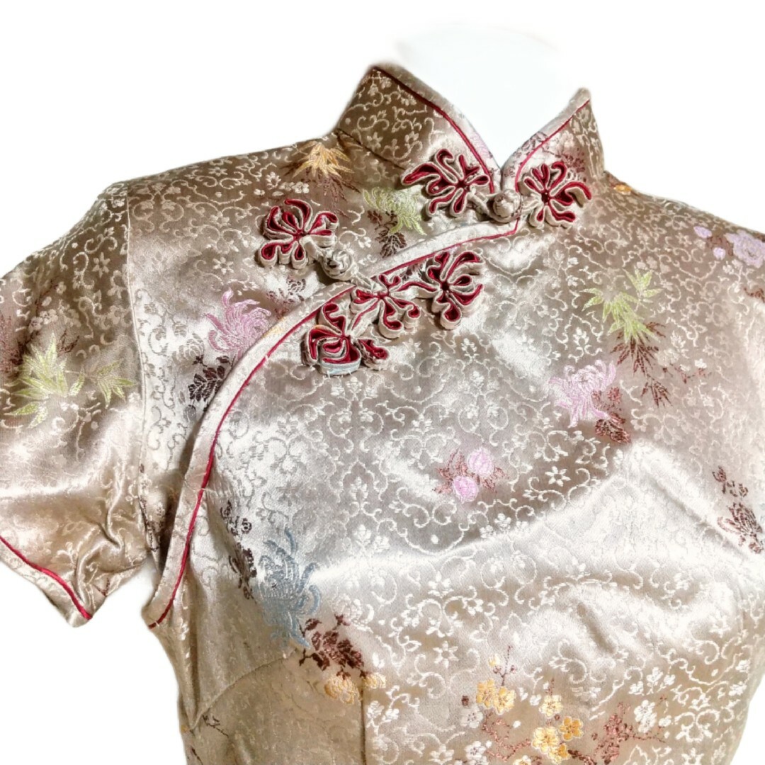 半袖 ひざ丈 ミディチャイナドレス コスプレ レディースのワンピース(ひざ丈ワンピース)の商品写真