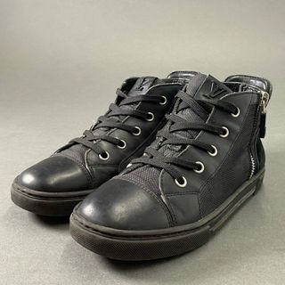 ルイヴィトン(LOUIS VUITTON)の6e16 LOUIS VUITTON ルイヴィトン ダミエ サイドジップ レザースニーカー ハイカットスニーカー 32 キッズ ボーイズ 靴(スニーカー)