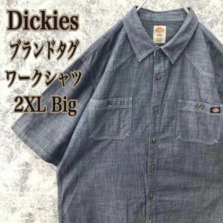 ディッキーズ(Dickies)のIT148 US古着ディッキーズワンポイントブランドタグビッグサイズワークシャツ(Tシャツ/カットソー(半袖/袖なし))