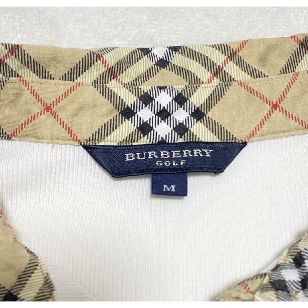 BURBERRY(バーバリー)のBURBERRY GOLF ノバチェック ポロシャツ 白 Mサイズ レディース レディースのトップス(ポロシャツ)の商品写真