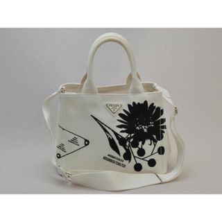 PRADA - プラダ PRADA カナパ ハンドバッグ/ショルダー/トート CANAPA SYMBOLS 2WAY キャンバス 1BG439 ホワイト レディース e_u su_p F-YA404