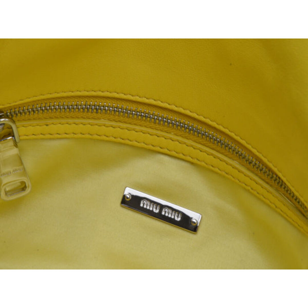miumiu(ミュウミュウ)のミュウミュウ MIUMIU レザー ダブルショルダーバッグ ビジュー イエロー レディース su_p e_u F-YA409 レディースのバッグ(ショルダーバッグ)の商品写真