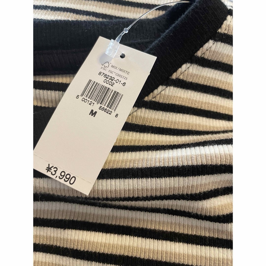 ZARA(ザラ)の新品　GAP ボーダーカットソー　定価3990円 レディースのトップス(Tシャツ(半袖/袖なし))の商品写真