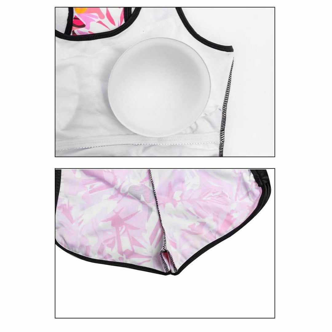 水着 ラッシュガード 黒 ピンク 5点セット 体型カバー フィットネス 新品 M レディースの水着/浴衣(水着)の商品写真