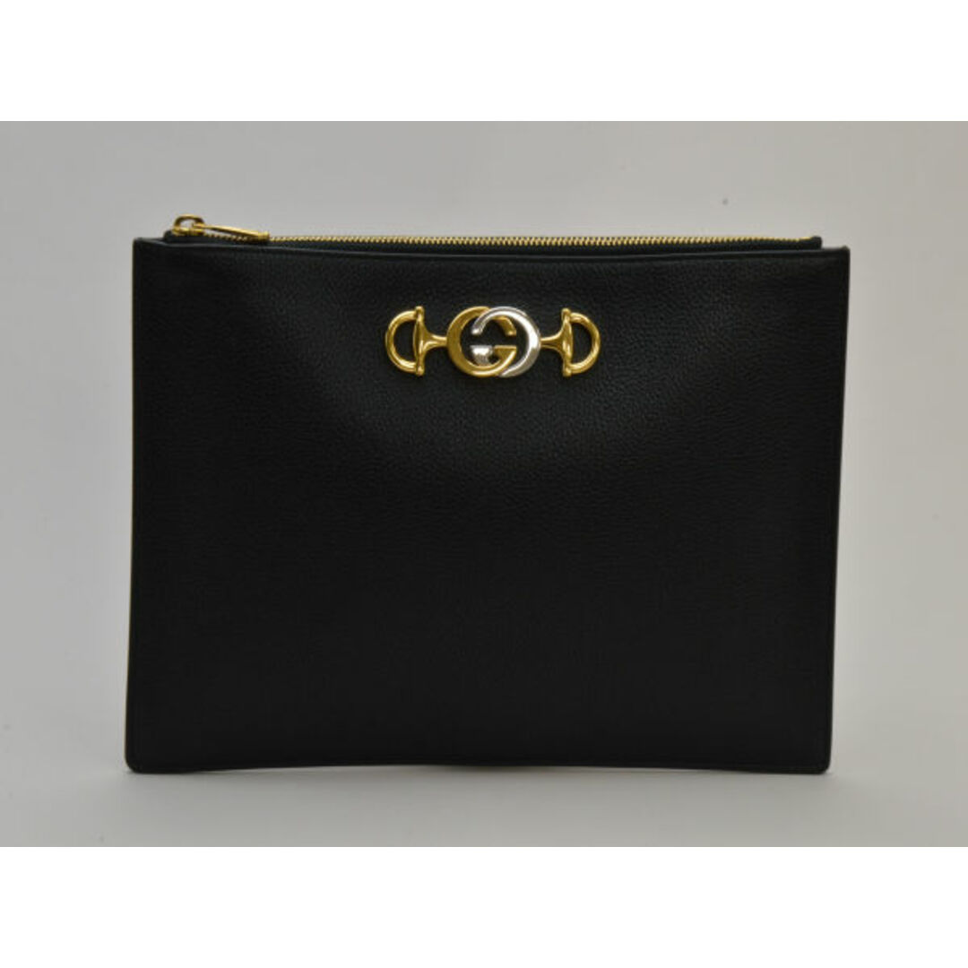 Gucci(グッチ)のグッチ GUCCI レザー クラッチバッグ GGロゴ ZUMI Grainy Leather Clutch ズゥミ 570728 493075 ブラック メンズ su_p e_u F-YA467 メンズのバッグ(セカンドバッグ/クラッチバッグ)の商品写真