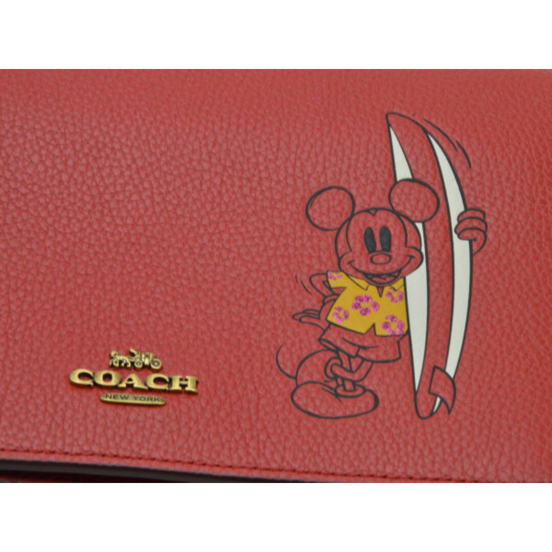 COACH(コーチ)のコーチ COACH ディズニーコラボ ミッキー レザー ウォレットバッグ ショルダーバッグ 3859 レッド レディース su_p u_s F-YA492 レディースのファッション小物(財布)の商品写真