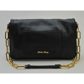 ミュウミュウ(miumiu)のミュウミュウ MIU MIU チェーンショルダーバッグ VITELLO SOFT レザー RR1936 ブラック ゴールド金具 レディース su_p e_u F-YA529(ショルダーバッグ)