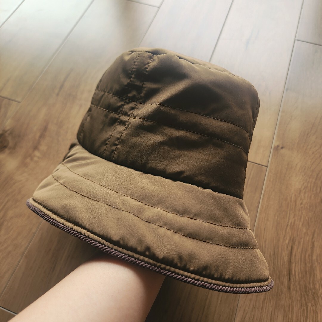 バケットハット【未使用】ブラウン　56センチ　ハット レディースの帽子(ハット)の商品写真