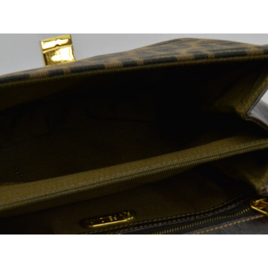 FENDI(フェンディ)のフェンディ FENDI ズッカ ハンドバッグ ブラウン ゴールド金具 イタリア製 レディース su_p e_u F-YA549 レディースのバッグ(ハンドバッグ)の商品写真