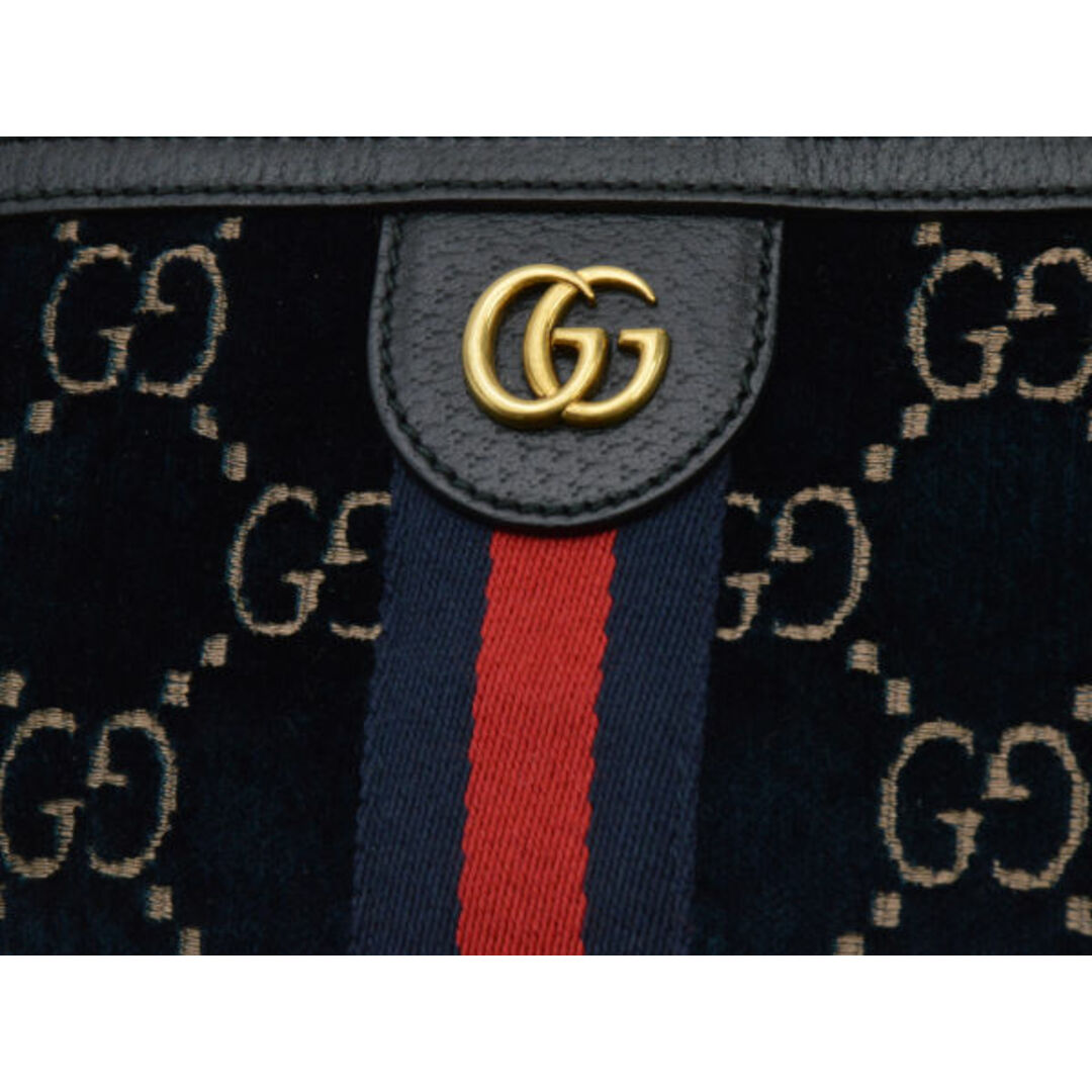 Gucci(グッチ)のグッチ GUCCI 574968 クロスボディ/ウエストバッグ/ショルダー ベロア GG柄 ネイビー ゴールド金具 メンズ su_p e_u F-YA569 メンズのバッグ(ボディーバッグ)の商品写真