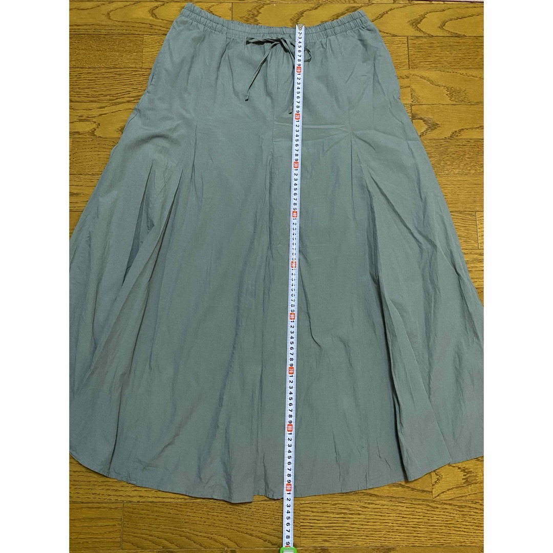 MUJI (無印良品)(ムジルシリョウヒン)の無印良品　強撚ボイルマキシスカート婦人ＸＬ・スモーキーグリーン レディースのスカート(ロングスカート)の商品写真