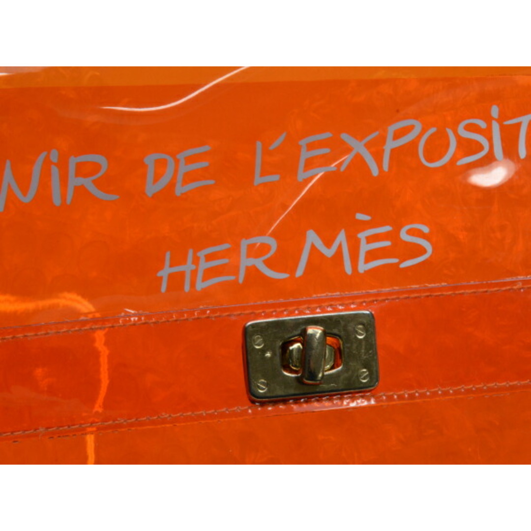 Hermes(エルメス)のエルメス HERMES ビニールケリー ハンドバッグ クリア オレンジ ゴールド金具 レディース su_p e_u F-YA590 レディースのバッグ(ハンドバッグ)の商品写真
