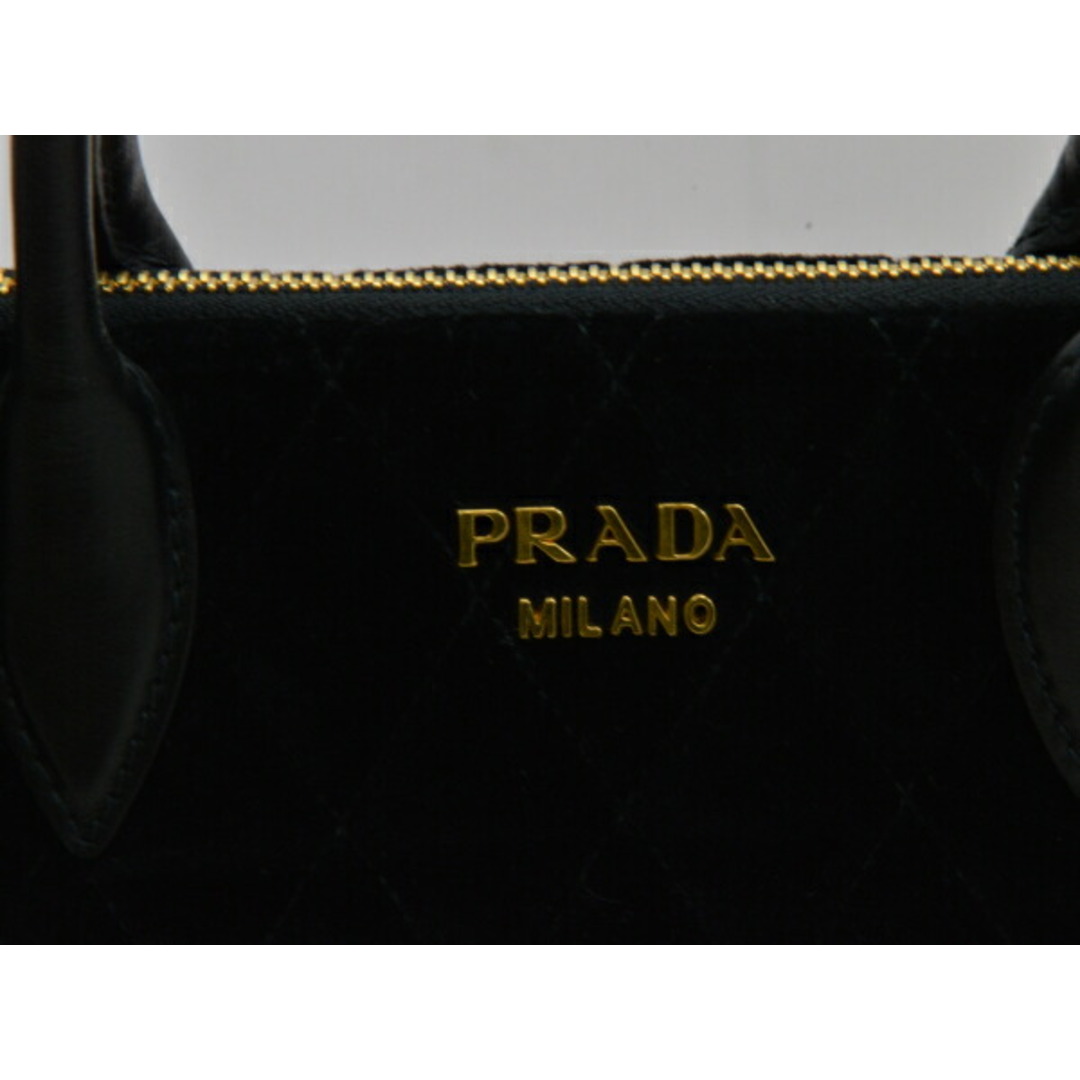 PRADA(プラダ)のプラダ PRADA 2WAY ハンドバッグ/ショルダー キルティング ベルベット 1BA073 VELLUTO IMPUNTU NERO GOLD レディース su_p e_u F-YA599 レディースのバッグ(その他)の商品写真