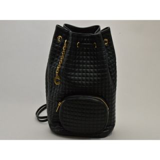 セリーヌ(celine)のセリーヌ CELINE リュックサック/バックパック/バッグ レザー キルティング S-PB-0119 黒 ゴールド金具 レディース su_p e_u F-YA600(リュック/バックパック)