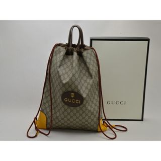 グッチ(Gucci)のグッチ GUCCI 473872 ドローストリング バックパック/リュックサック/バッグ GGスプリーム ベージュ レディース su_p e_u F-YA608(リュック/バックパック)