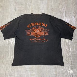 ハーレーダビッドソン(Harley Davidson)の00s ハーレーダビッドソン ロンT リメイク カットオフ スキッパー Tシャツ(Tシャツ/カットソー(半袖/袖なし))