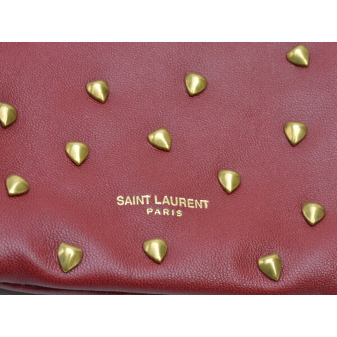 Saint Laurent(サンローラン)のサンローラン SAINT LAURENT 659160 ショルダーポーチ ハート YSL バッグ ワインレッド ゴールド金具 レディース su_p e_u F-YA655 レディースのファッション小物(ポーチ)の商品写真