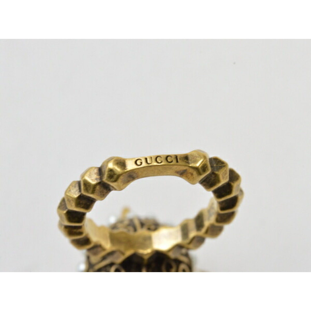 Gucci(グッチ)のグッチ GUCCI  582608 GGグラスパール リング/指輪 RING PEARL STUD XSサイズ(約10号) ホワイト ゴールド レディース su_p e_u F-YA689 レディースのアクセサリー(リング(指輪))の商品写真