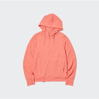 ユニクロ(UNIQLO)のエアリズムUVカットメッシュパーカ（長袖） 21 LIGHT ORANGE L(パーカー)