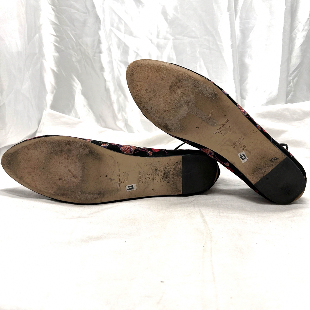 ETRO(エトロ)の【激レア】ETRO　エトロ　レースアップ刺繍パンプス　ミュール　フラット レディースの靴/シューズ(ハイヒール/パンプス)の商品写真