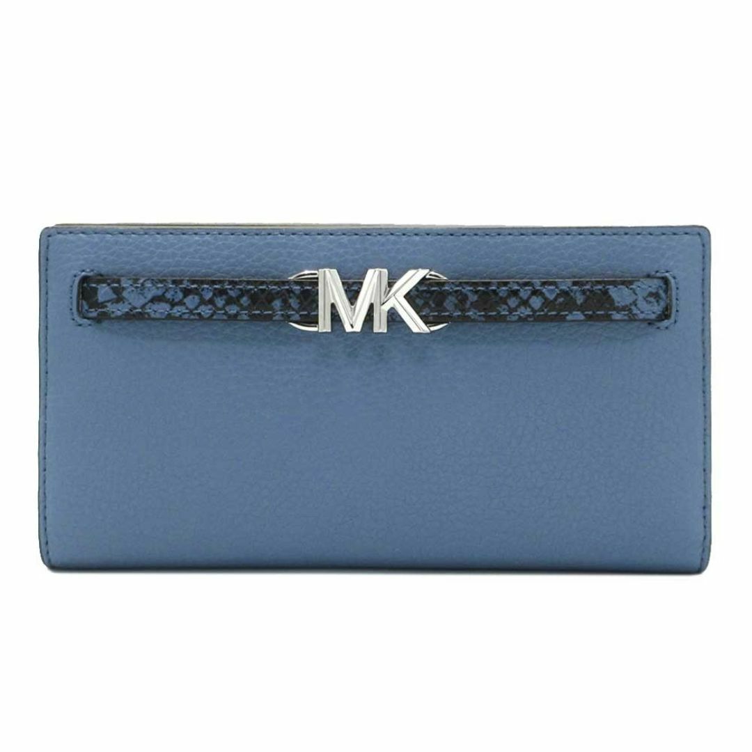 Michael Kors(マイケルコース)の【新品】マイケルコース 財布 長財布 Michael Kors パイソン調 蛇柄 プリント リード ラージ スナップ ウォレット 二つ折り 35S4S6RE3L DENIM (デニム) アウトレット レディース REED LG SNAP WALLET LEATHER レディースのファッション小物(財布)の商品写真