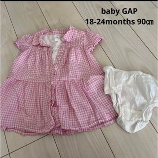 ベビーギャップ(babyGAP)のbaby GAP チェックシャツワンピース　90(ワンピース)