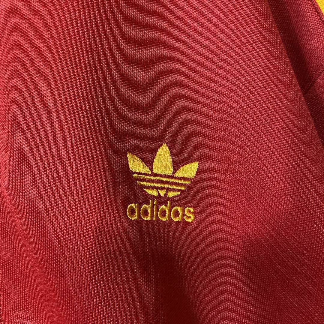【超オーバーサイズ】adidasトラックジャケット古着トレフォイル刺繍ロゴ赤黄 メンズのトップス(ジャージ)の商品写真