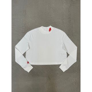 ナイキ(NIKE)の新品 ナイキ ショート丈 ロングスリーブ Tシャツ ホワイト M NIKE(Tシャツ(長袖/七分))