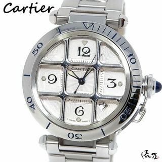 カルティエ(Cartier)の【国際保証書】カルティエ パシャ 38mm グリッド OH済み 極美品 自動巻 メンズ レディース Cartier 時計 腕時計 中古【送料無料】(腕時計(アナログ))