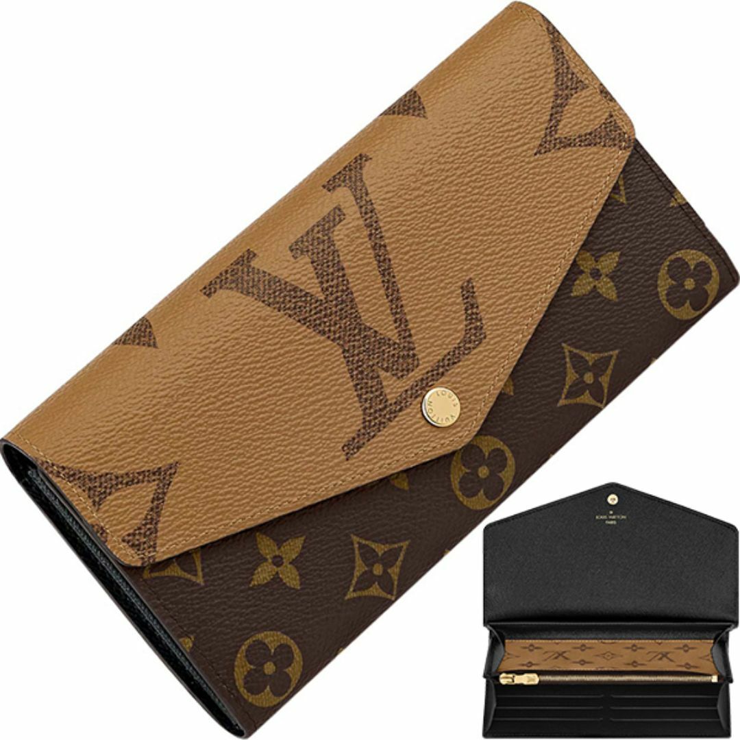 LOUIS VUITTON(ルイヴィトン)のルイヴィトン 二つ折り 長財布 ウォレット レディース モノグラム リバース ブラウン 新品 h-g823 レディースのファッション小物(財布)の商品写真