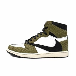 ナイキ(NIKE)のザ シュー サージョン THE SHOE SURGEON ■ 【 OLIVE LUX HIGH 】 エア ジョーダン 1 トラヴィス カーキ カスタム スニーカー　s2902(スニーカー)