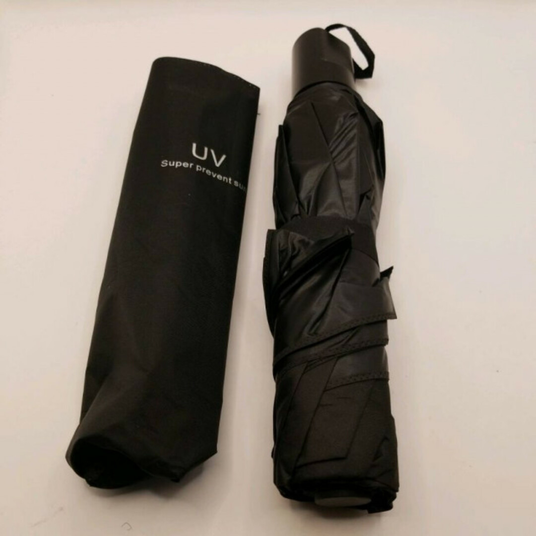 【ブラック】日傘 折りたたみ傘 手動開閉 晴雨兼用 撥水 UVカット 雨傘 雨具 レディースのファッション小物(傘)の商品写真