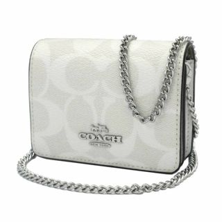 コーチ(COACH)の【新品】コーチ 財布 カードケース COACH シグネチャー チェーン ミニ ウォレット チャーム付き CN990 SVRFI (ホワイト系マルチ) アウトレット レディース Boxed Mini Wallet On A Chain In Signature Canvas(財布)