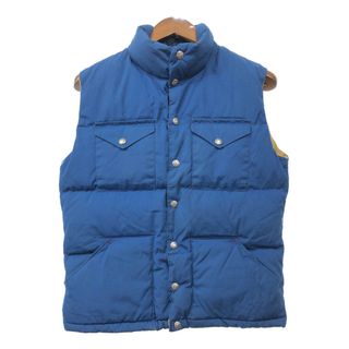 ザノースフェイス(THE NORTH FACE)の70年代 THE NORTH FACE ノースフェイス ダウン ベスト アウトドア ヴィンテージ 防寒 ブルー (メンズ S) 中古 古着 Q6752(ベスト)