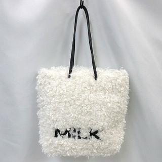 MILK - ミルク MILK ふわもこ プードル 手提げ バッグ白ホワイト かばん