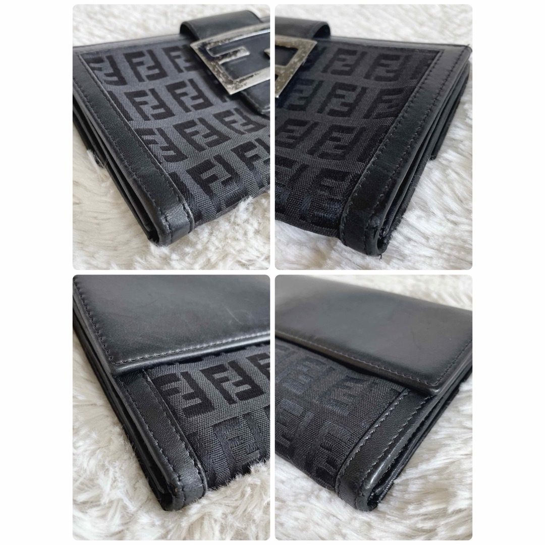 FENDI(フェンディ)のFENDI フェンディ ズッキーノ 折り財布 長財布 レザー 黒 ブラック レディースのファッション小物(財布)の商品写真