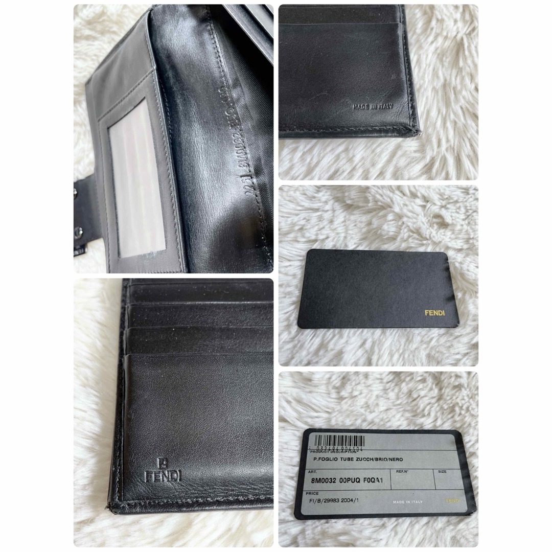 FENDI(フェンディ)のFENDI フェンディ ズッキーノ 折り財布 長財布 レザー 黒 ブラック レディースのファッション小物(財布)の商品写真