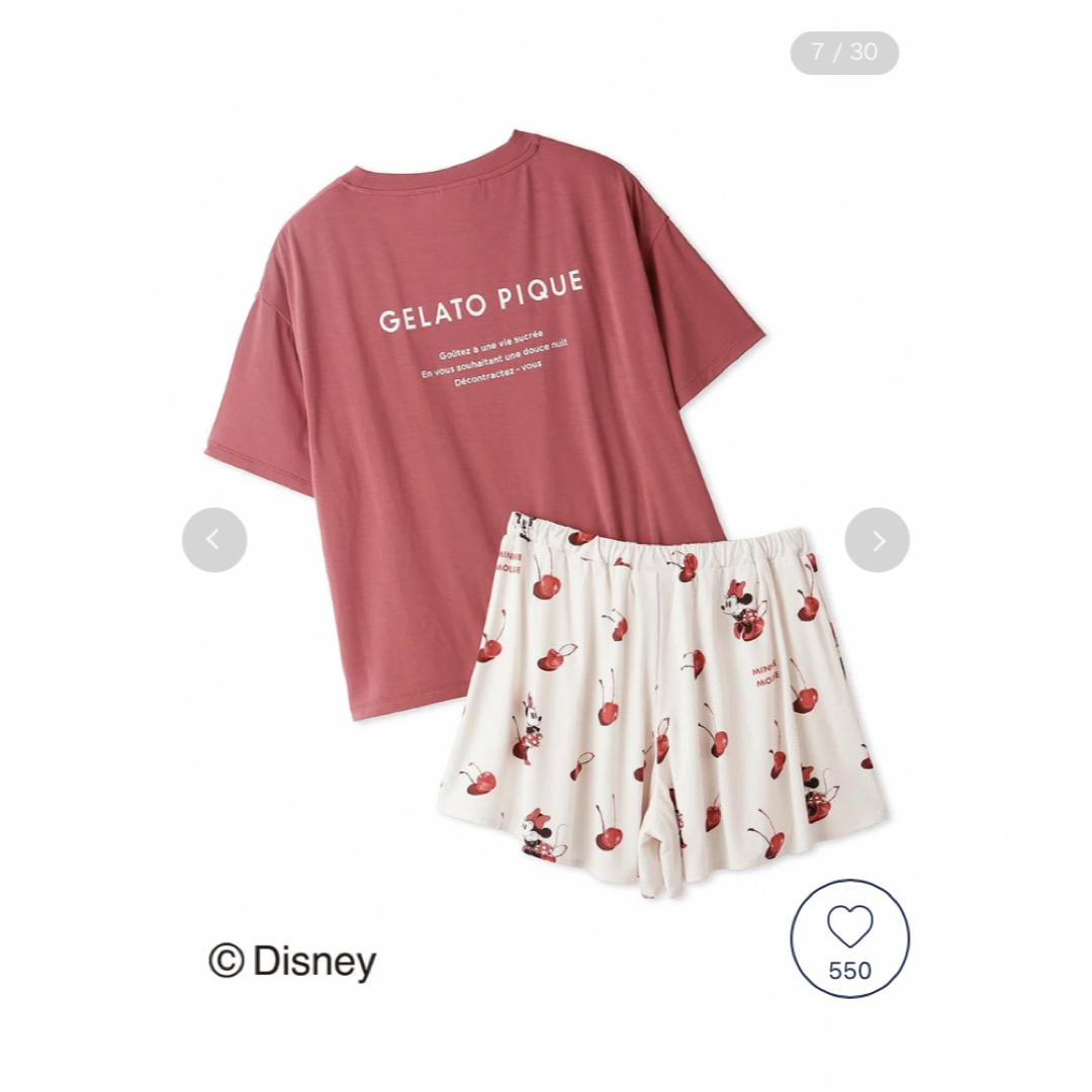 完売品】ジェラートピケ ミニー ワンポイントTシャツ&ショート 完売品】ジェラートピケ ミニー ワンポイントTシャツ&ショート
