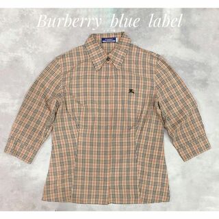 バーバリーブルーレーベル(BURBERRY BLUE LABEL)のBurberry blue label ノバチェック　ブラウス　シャツ　七分袖(シャツ/ブラウス(半袖/袖なし))