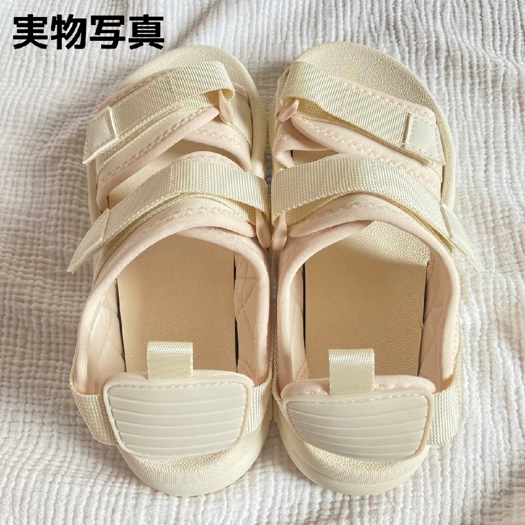 24cm スポーツサンダル ホワイト サンダル 厚底 韓国 スポサン 夏 海 山 レディースの靴/シューズ(サンダル)の商品写真